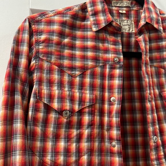 Ralph Lauren Western Wear 100% cotton vintage size 4 plaid button down 🤠 - Picture 8 of 14